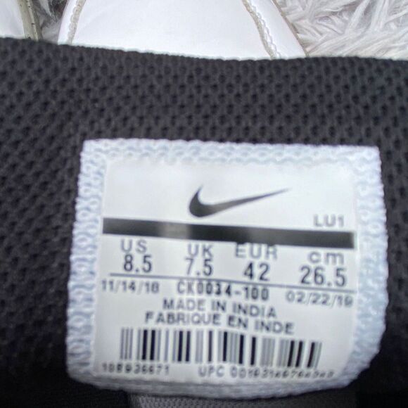 Nike  Ebernon Low White Cement 2019 - CK0034-100 Men’s Size 8.5 Pre Owned - Picture 9 of 16